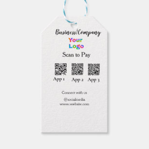 Etiqueta Para Presente Digitalizar para pagar o logotipo de empresa Q R c