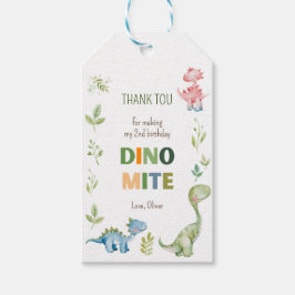 Etiqueta Para Presente Dino-mite, aniversário verde