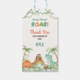 Etiqueta Para Presente Dinosaur Watercolor Birthday