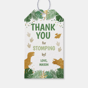 Etiqueta Para Presente Dinossaur Birthday Labs Boy Dino Party Green Doura