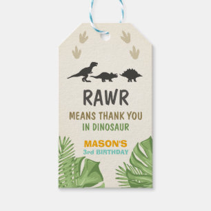 Etiqueta Para Presente Dinossaur Favor Tags Festa de aniversário Dinossau
