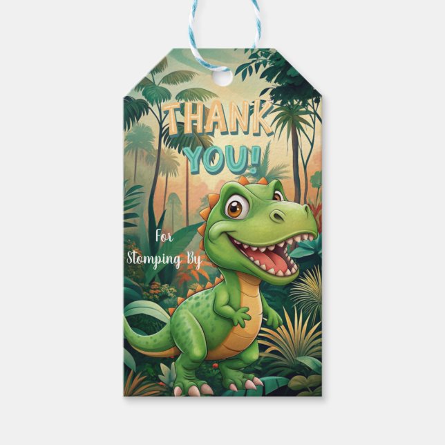 Etiqueta Para Presente Dinossauros lindos rugem Festa de aniversário (Frente)
