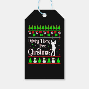 Etiqueta Para Presente Dirigindo Para Casa Para O Natal, Golfe Sueco De X