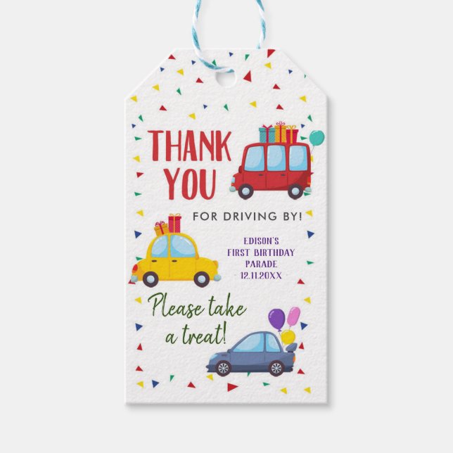 Etiqueta Para Presente Dirija pela Festa de aniversário do Kid. (Frente)