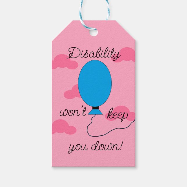Etiqueta Para Presente Disability won't Keep You Down: (Frente)