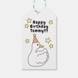 Etiqueta Para Presente Diseño de feliz cumpleaños con pato tierno