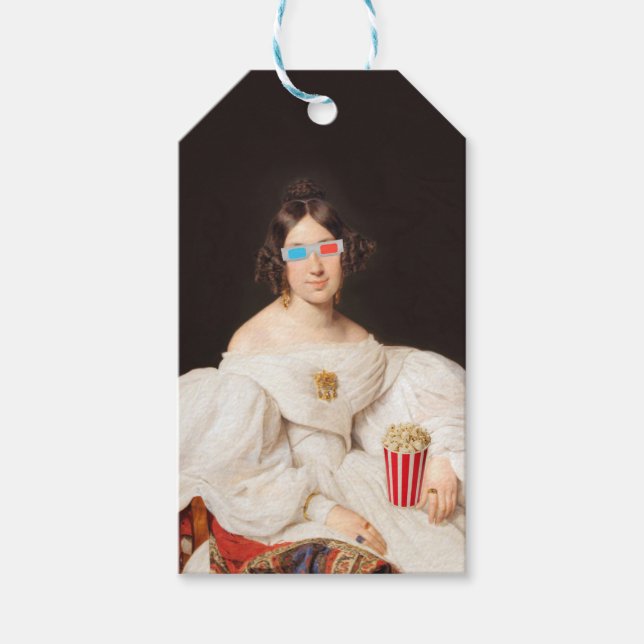 Etiqueta Para Presente Diva de pop com óculos 3D (Frente)