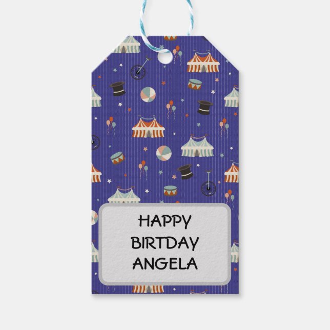 Etiqueta Para Presente Diversão de Circo (Frente)