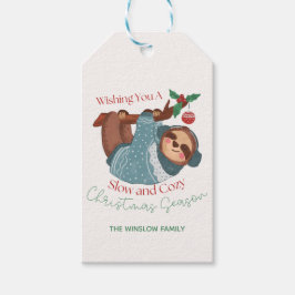Etiqueta Para Presente Diversão de Watercolor Lenta e Cozy Natal