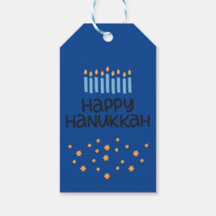 Etiqueta Para Presente Diversão Feliz Hanukkah Menorah