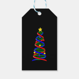 Etiqueta Para Presente DNA Helix Christmas Tree Life Science Biology