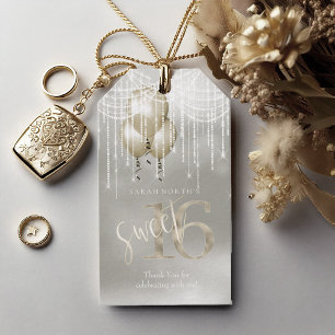 Etiqueta Para Presente Doce 16 Champagne ID473 das luzes & dos balões da