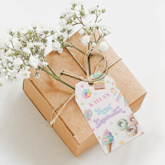 Etiqueta Para Presente Doce Celebração Pastel Menina Terra dos Doces Aniv