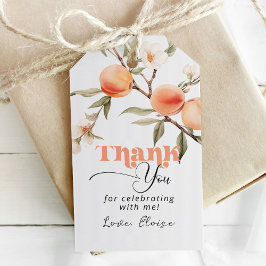 Etiqueta Para Presente Doce como obrigado de aniversário de pêssego.