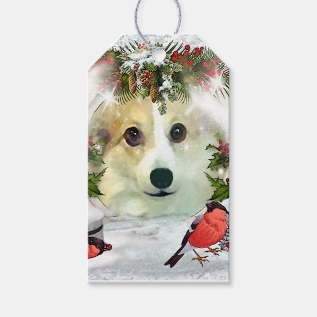 Etiqueta Para Presente Doce Corgi de Natal (Frente)