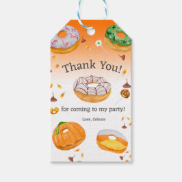 Etiqueta Para Presente Doce de Halloween Delicioso em Aquarela Obrigado