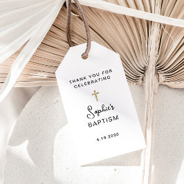 Etiqueta Para Presente Doce e Simples | Dourado batismo