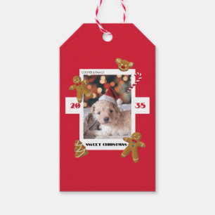 Etiqueta Para Presente Doce Natal foto personalizada cachorro fofo