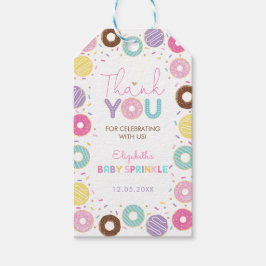 Etiqueta Para Presente Doce Rainbow Doughnut Baby Sprinkle Obrigado