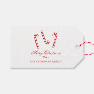 Etiqueta Para Presente Doces brancos e vermelhos bonitos são canas no Nat