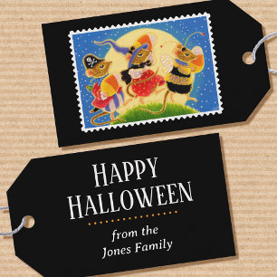 Etiqueta Para Presente Doces Ratos de Milho Halloween Personalizados Fofo