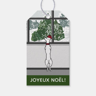 Etiqueta Para Presente Doggie na janela de Natal Dags