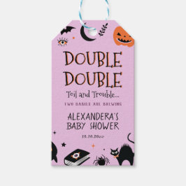 Etiqueta Para Presente Dois Bebês Estão a Caminho Chá de Bebê de Gêmeos d