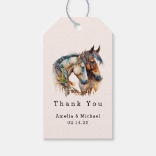 Etiqueta Para Presente Dois Belos Cavalos Casamento Ocidental Obrigado
