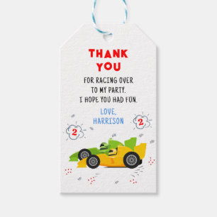 Etiqueta Para Presente Dois Carros de Corrida Velozes de 2º Aniversário O