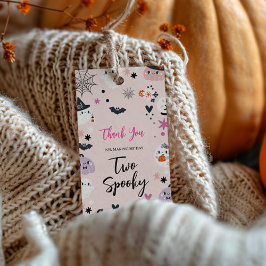 Etiqueta Para Presente Dois Halloween cor-de-rosa assustador