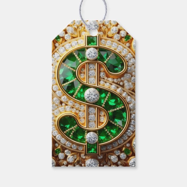Etiqueta Para Presente Dollar Sign  (Frente)