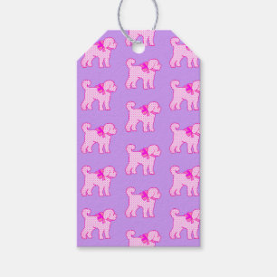 Etiqueta Para Presente Doodal Rosa Lavanda Cachorro Bonito
