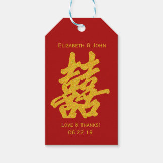 Etiqueta Para Presente Dourada alegria dupla moderna Casada
