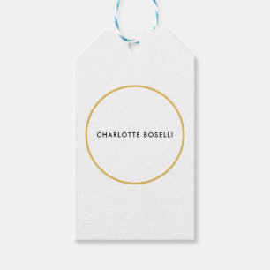 Etiqueta Para Presente Dourada bordas de cores - mínimo profissional