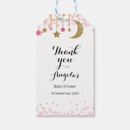 Etiqueta Para Presente Dourada lua reluzente Moderna Obrigado Tag.