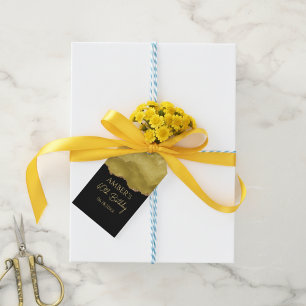 Etiqueta Para Presente Dourado Amarelo Glitter Abstrato Aquarela