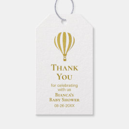 Etiqueta Para Presente Dourado Chá de fraldas de Balões Strike Obrigado