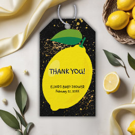 Etiqueta Para Presente Dourado Chá de fraldas de Lâmpadas de Lêmon