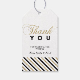 Etiqueta Para Presente Dourado e preto | Favor do Partido Moderno Obrigad