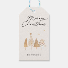 Etiqueta Para Presente Dourado Pines Moderno Feliz Natal Personalizado