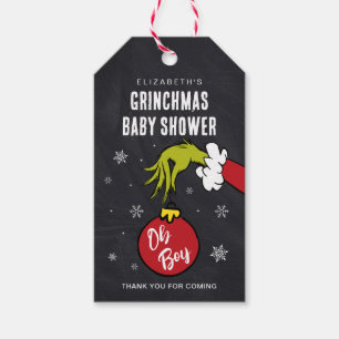 Etiqueta Para Presente Dr. Seuss Chuvinha de Bebê do Menino Grinch