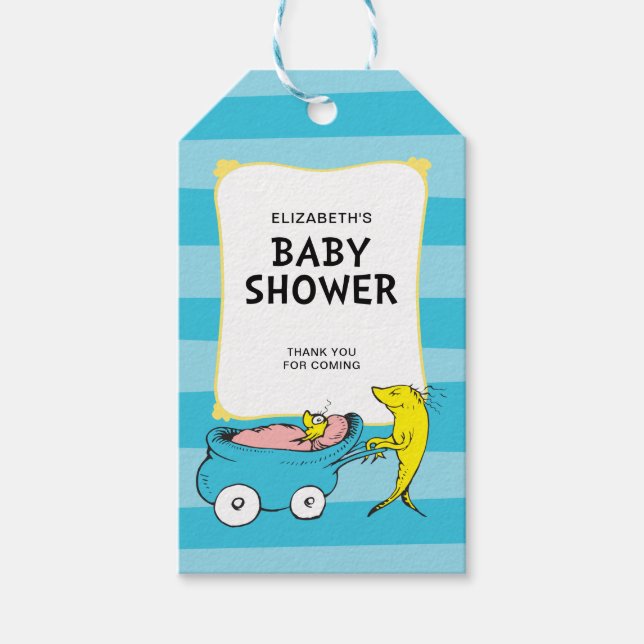 Etiqueta Para Presente Dr. Seuss | Um Peixe - Chá de fraldas (Frente)