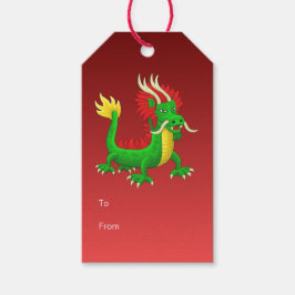 Etiqueta Para Presente Dragão Chinês