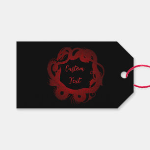 Etiqueta Para Presente Dragão Vermelho Personalizado