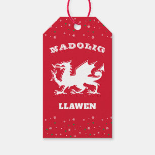 Etiqueta Para Presente Dragon Nadolig Llawen Feliz Natal Welsh Themed