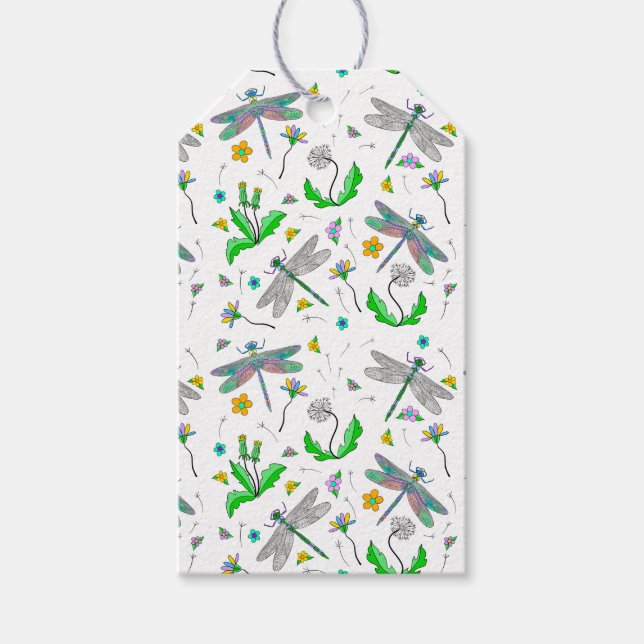 Etiqueta Para Presente Dragonflies e Dandelions de e para (Frente)