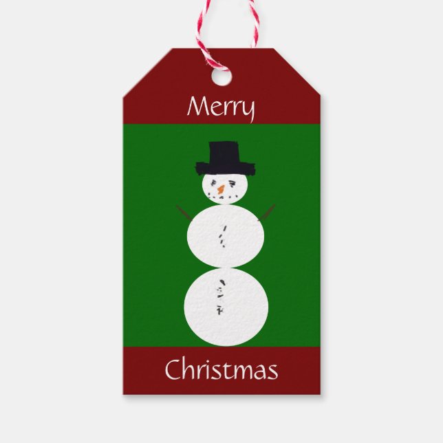 Etiqueta Para Presente Drawn Snowman (Frente)