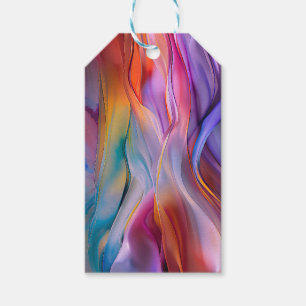 Etiqueta Para Presente "Dreamscape Waves" Arte Abstrato Contemporânea