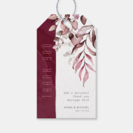Etiqueta Para Presente Dreamy Foliage Obrigado V2 Burgundy ID817