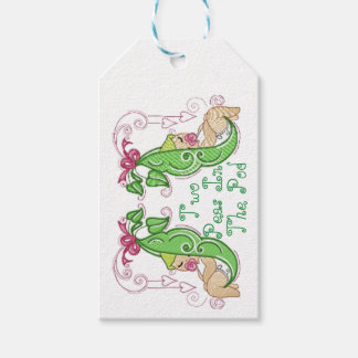 Etiqueta Para Presente Duas Ervilhas Em Uma Marca De Favor De Pod